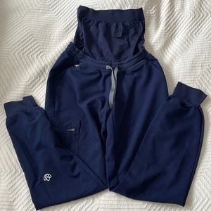 Figs XXS Zamora Maternity Jogger Scrubs Navy